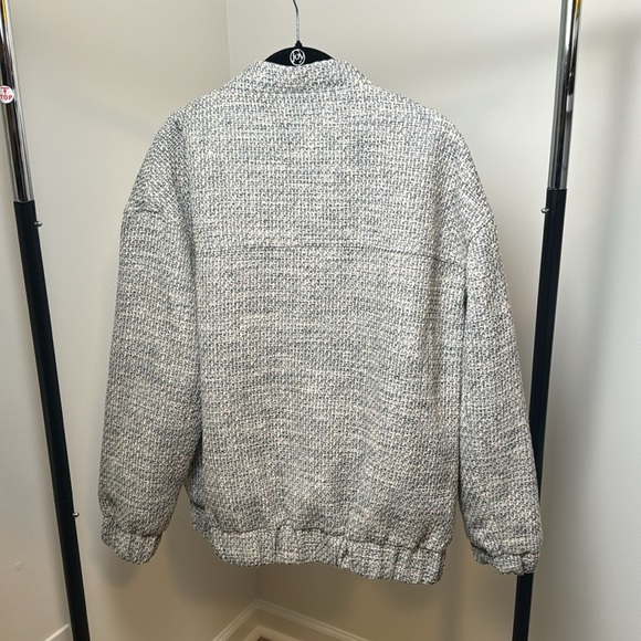 Loft Tweed Oversized Bomber Jacket Relaxed Fit Size Small - Picture 6 of 9